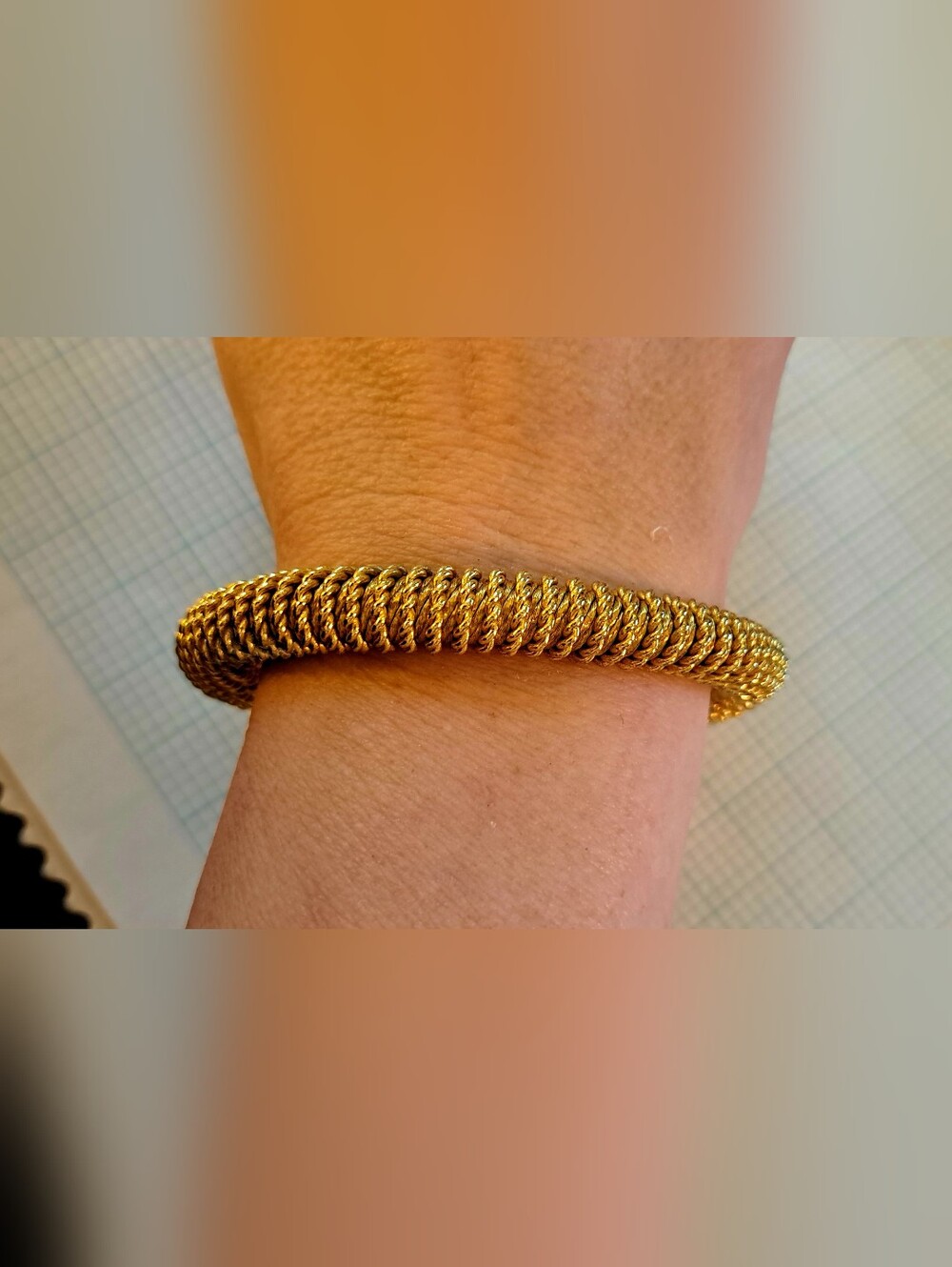Gold Tone Mesh Rope Bracelet for Women